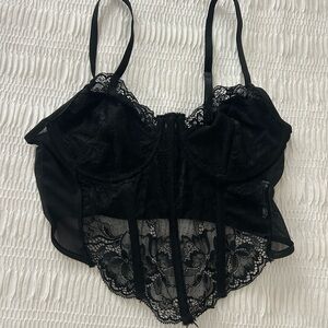 SHEIN Black Lace Bustier